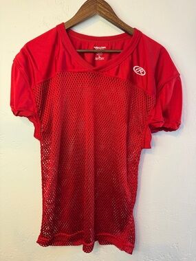 Rawlings Red Adult Football Jersey with White Logo